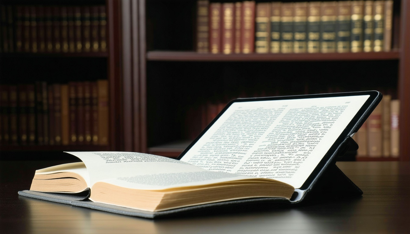 Pessoa lendo eBook sobre renda online no tablet